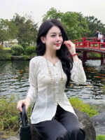 Bộ bà ba cách tân nữ lụa gấm thọ HLB03
