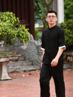 Bộ đồ lam nam khuy tàu cổ trụ tay lỡ đũi nhật NH14