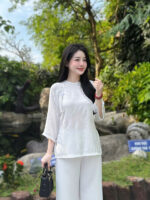 Bộ pháp phục nữ lụa tằm phượng đằng HDP04 - Hình ảnh 4