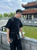 Bộ đồ lam nam, pháp phục lễ thiền cao cấp DHN06 - Hình ảnh 3