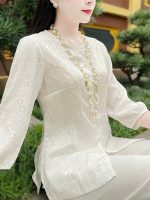 Bộ bà ba cách tân nữ lụa gấm khuy ngọc PHB06