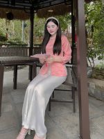 Bộ bà ba cách tân nữ lụa gấm khuy ngọc PHB04 - Hình ảnh 2