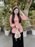 Bộ bà ba cách tân nữ lụa gấm khuy ngọc PHB04