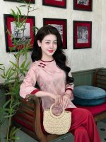 Bộ cách tân nữ lụa gấm hoạ tiết chữ thọ HTT04 - Hình ảnh 3