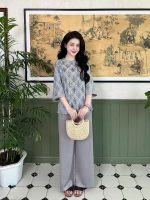 Bộ cách tân nữ lụa gấm hoạ tiết chữ thọ HTT03 - Hình ảnh 4