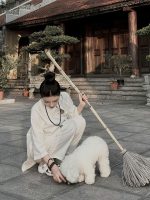 Bộ đồ lam nữ đũi trơn truyền thống không hoạ tiết HTK01 - Hình ảnh 3